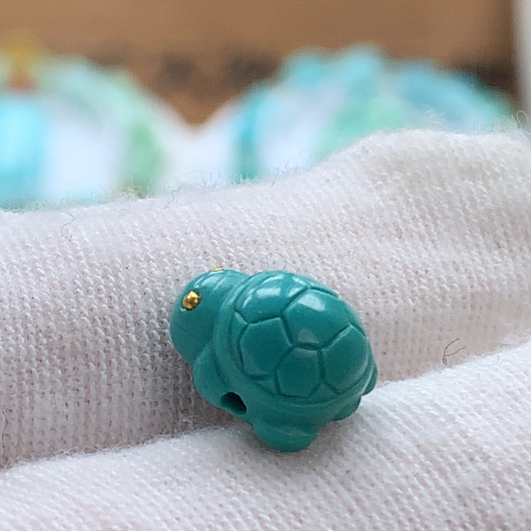 绿松石未镶嵌原矿绿松石小乌龟配饰