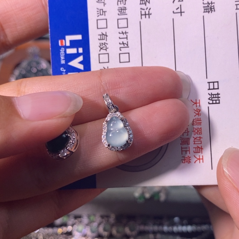 【闪购商品】翡翠银S925镶嵌颈饰天然