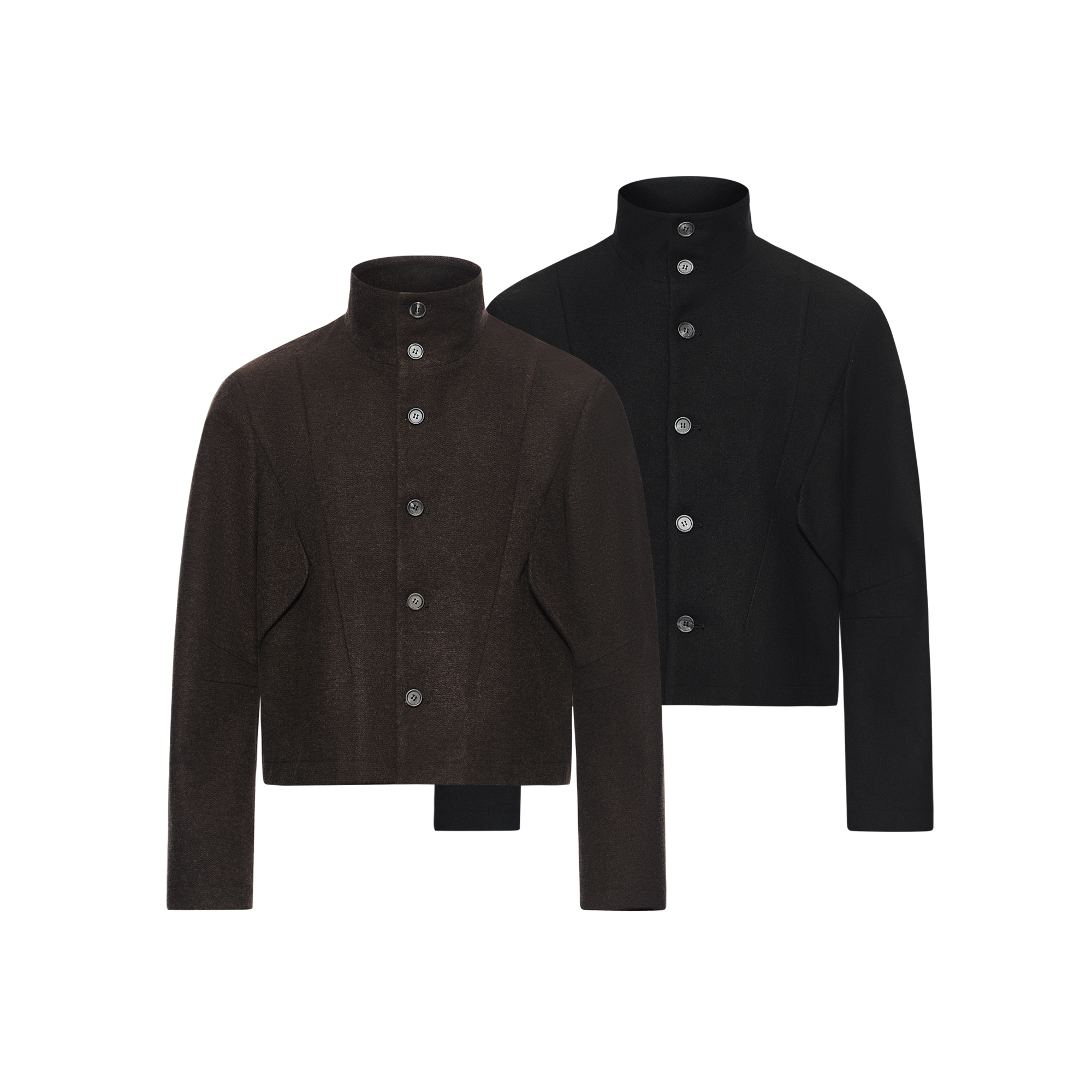 SOUTHFISH斯文呢子外套复古立领小众设计感毛呢短款夹克休闲秋冬