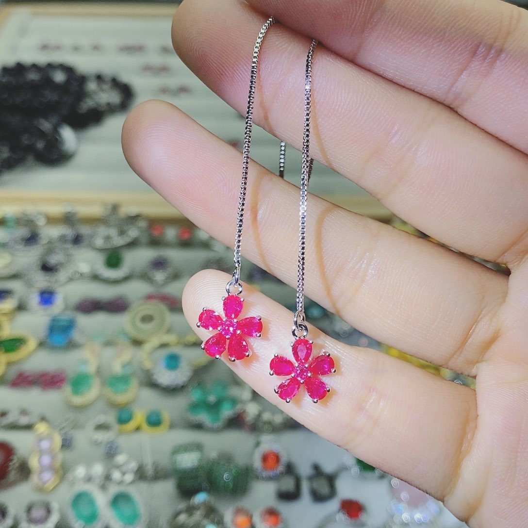 【闪购商品】托帕石耳饰银S925镶嵌