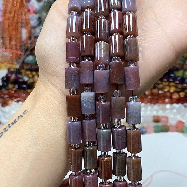 未镶嵌玛瑙/玉髓珠宝半成品玛瑙圆柱卡8*12mm