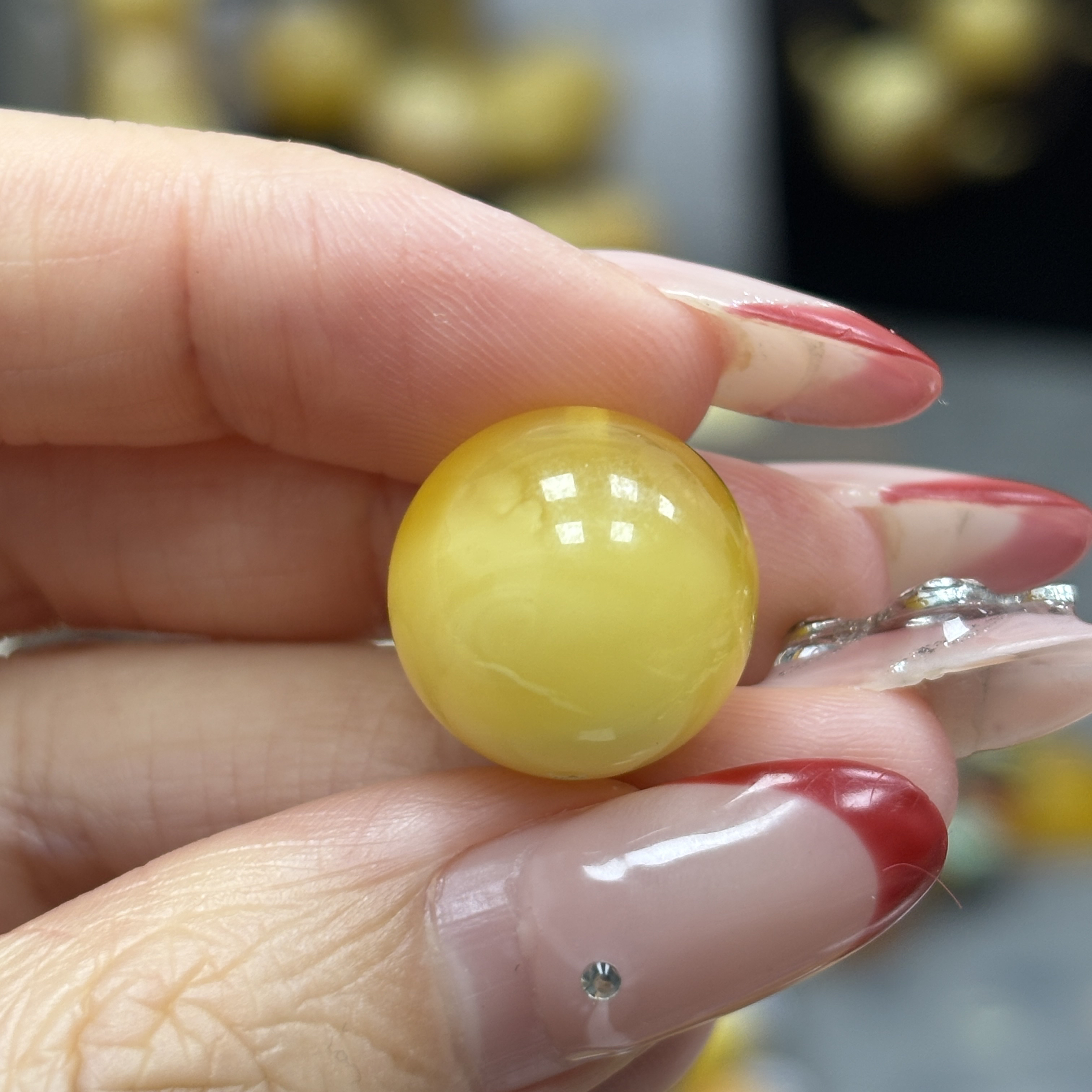 15.5mm 小妖珠宝天然原矿琥珀蜜蜡