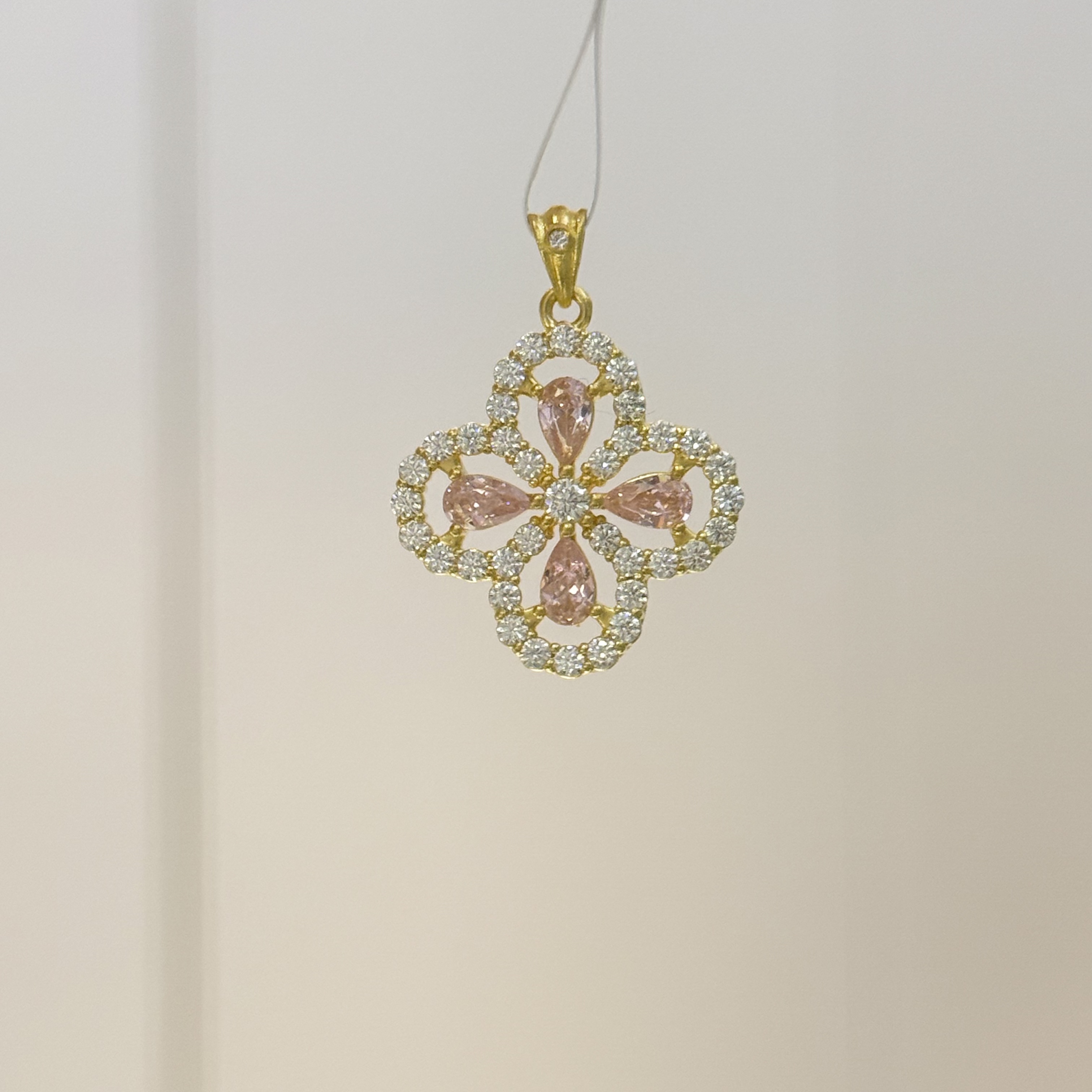 阿敏专属-Y【满钻四叶草点钻吊坠（粉）】足金999 5D（附加288/88）