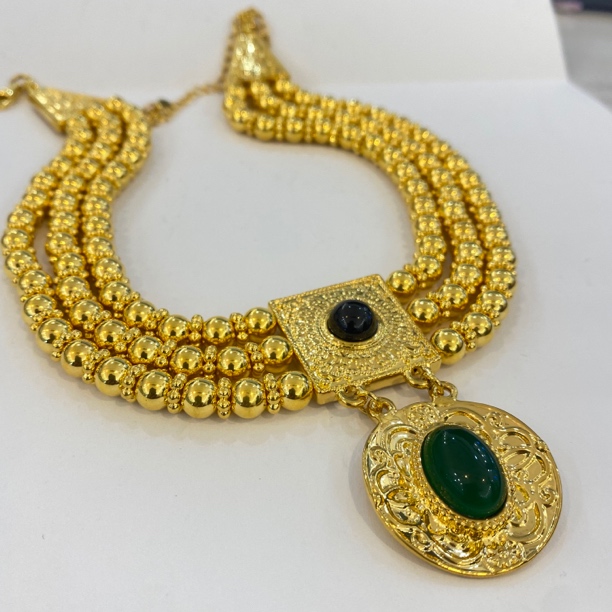 【聚鑫黄金】足金999镶嵌埃及艳后复古项链XQC1