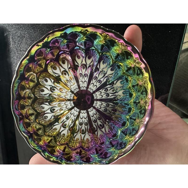 高端茶器 七彩曜变孔雀 柴烧