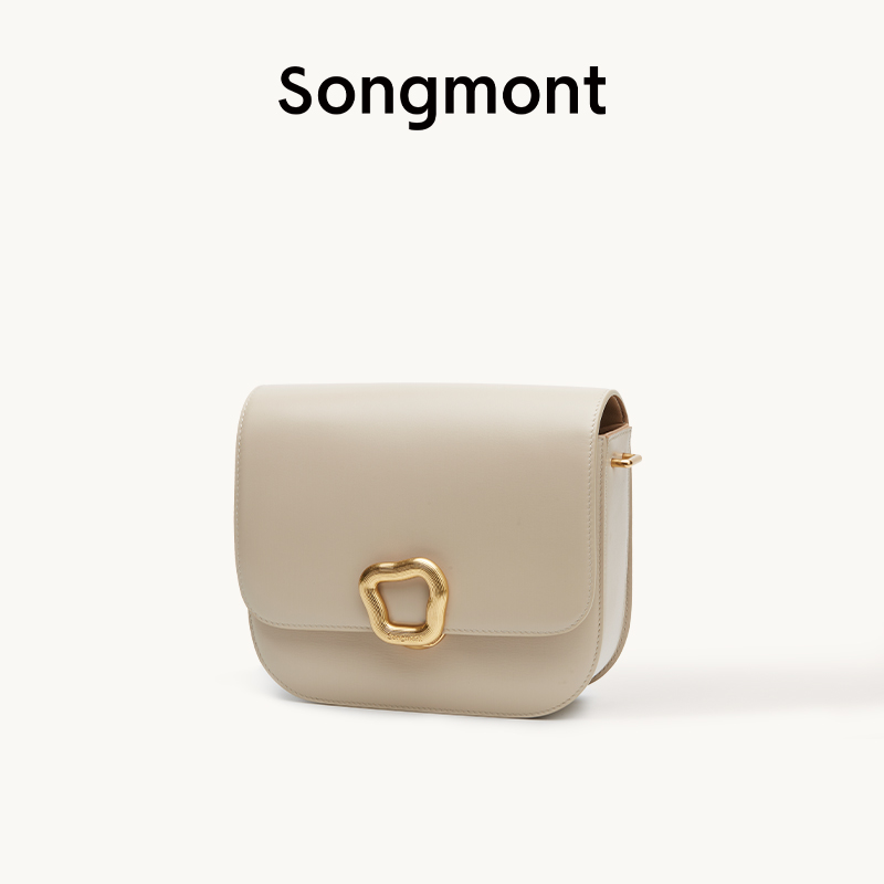 Songmont大号重置豆腐包重置系列头层牛皮设计师斜挎方包杨紫同款