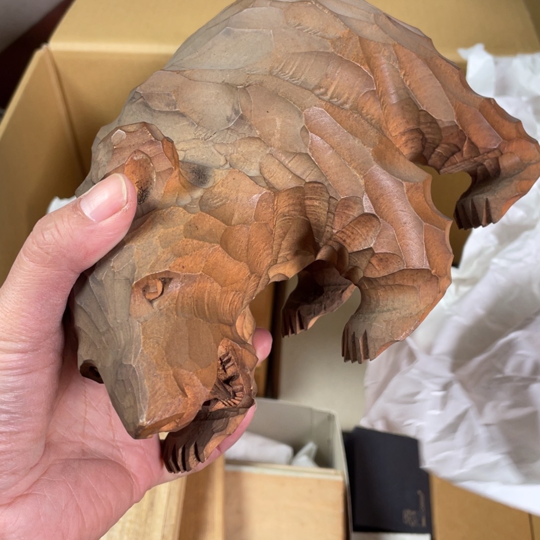 尹***健桧木中古木头熊作品欣赏品