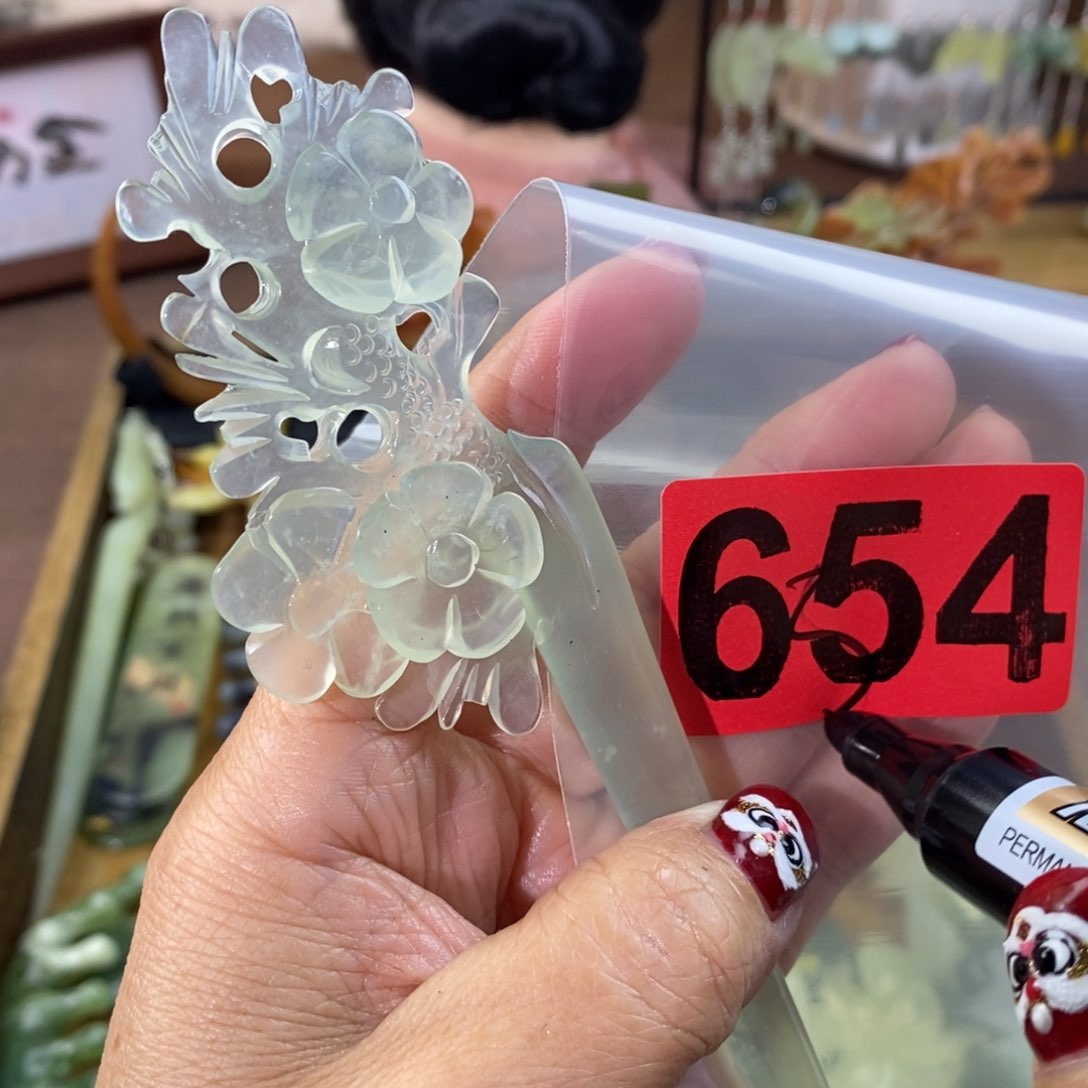 蛇纹石玉玉簪合金储****m
