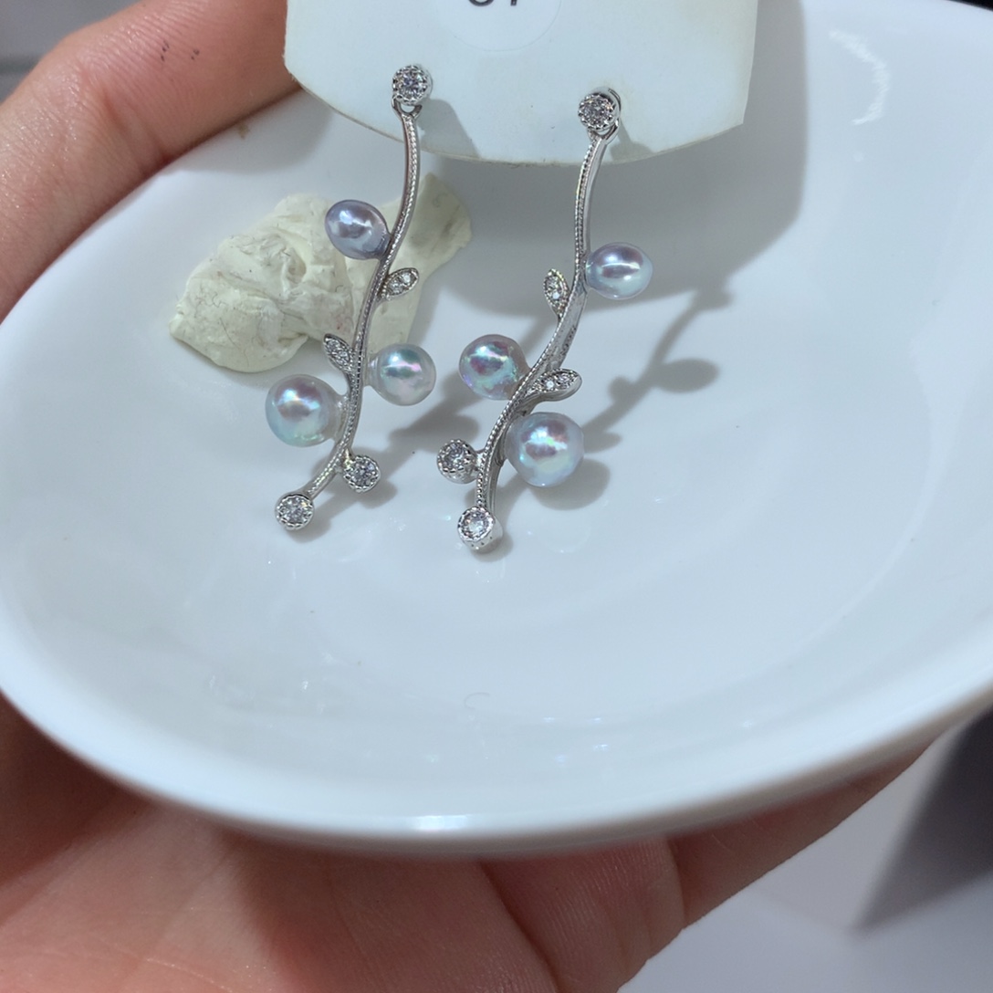 小****耳饰海水珍珠银S925镶嵌