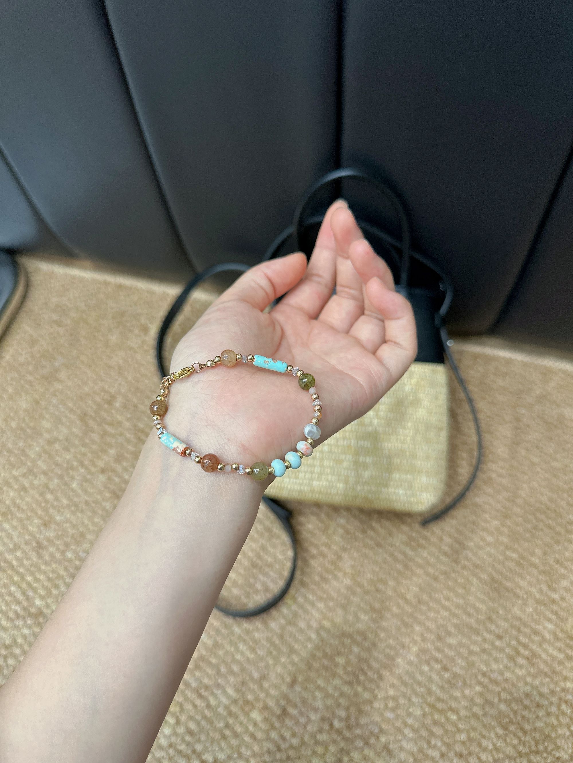 民族风仿寿山石串珠手链女复古小众百搭手串高级感