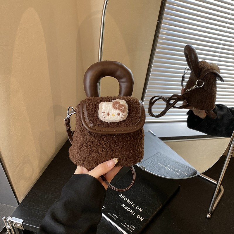 秋冬毛绒儿童包包2025新款时尚女童公主手提包洋气小女孩斜挎包