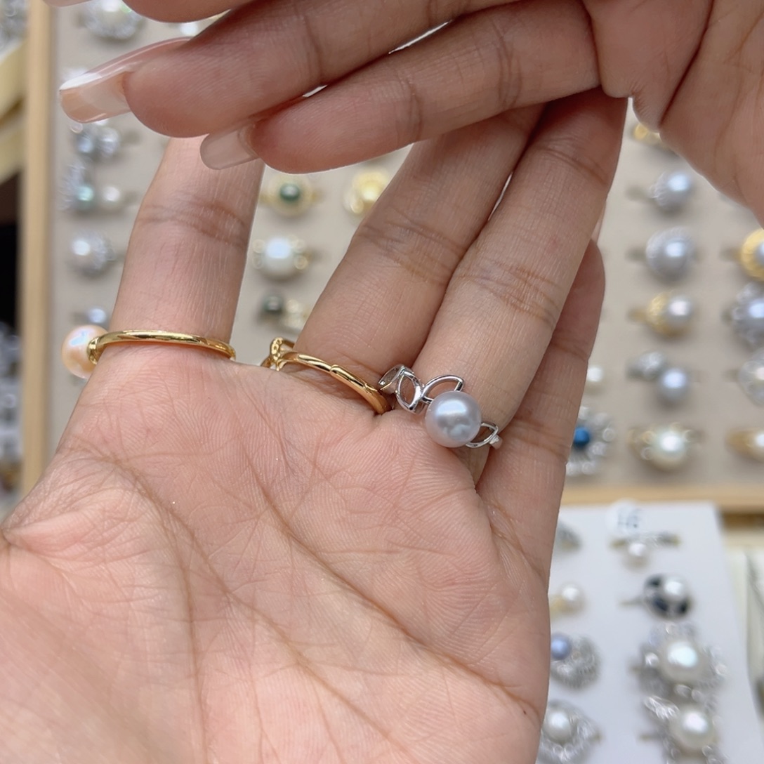 朱***叶淡水珍珠合金戒指