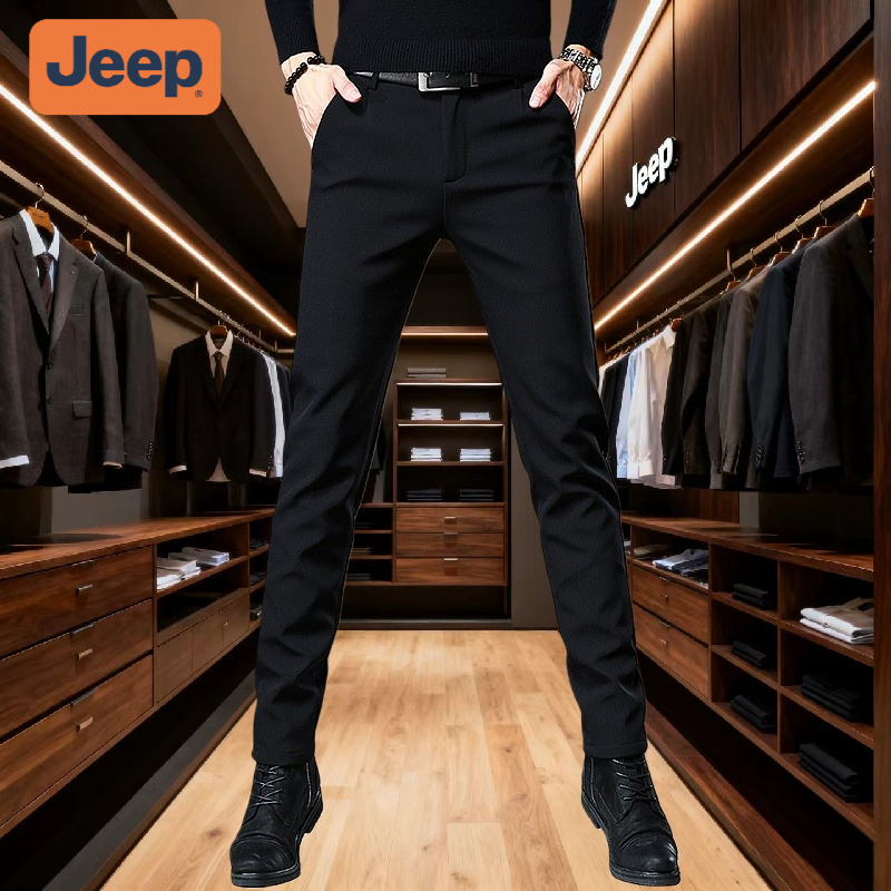 jeep吉普高奢休闲裤西裤商务长裤免烫保暖秋冬弹力韩式男士韩版商品图