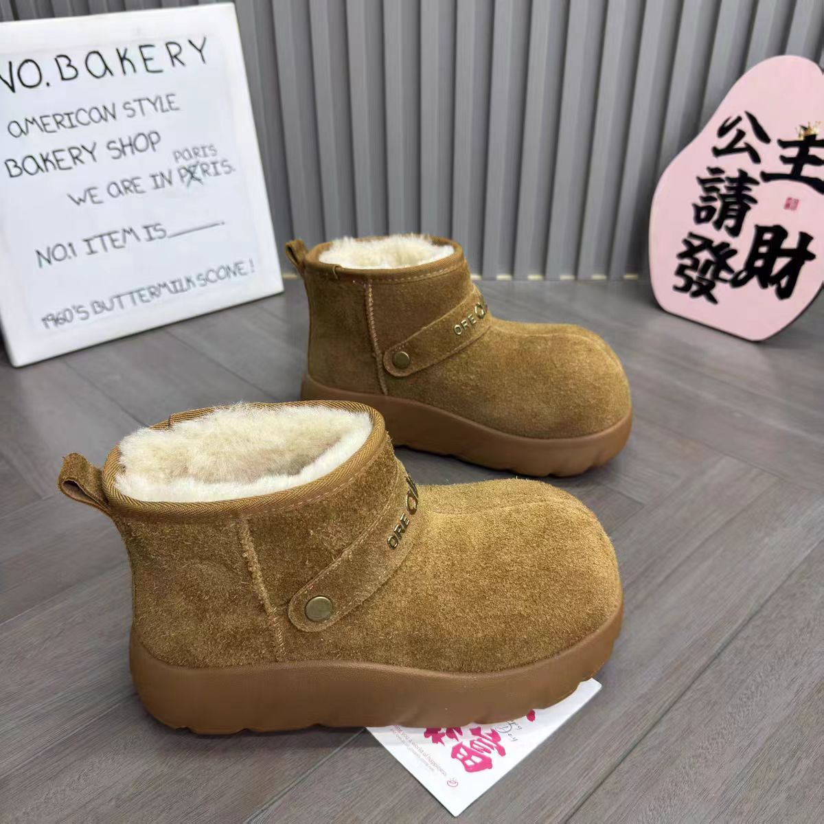卡皮巴拉雪地靴女冬季新款厚底百搭短靴保暖东北棉鞋潮0022