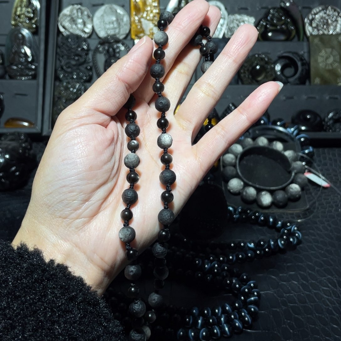 黑曜岩颈饰未镶嵌最****…