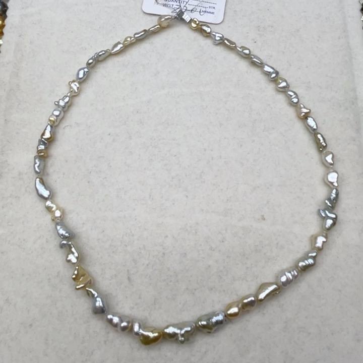 未镶嵌项链海水珍珠野生keshi