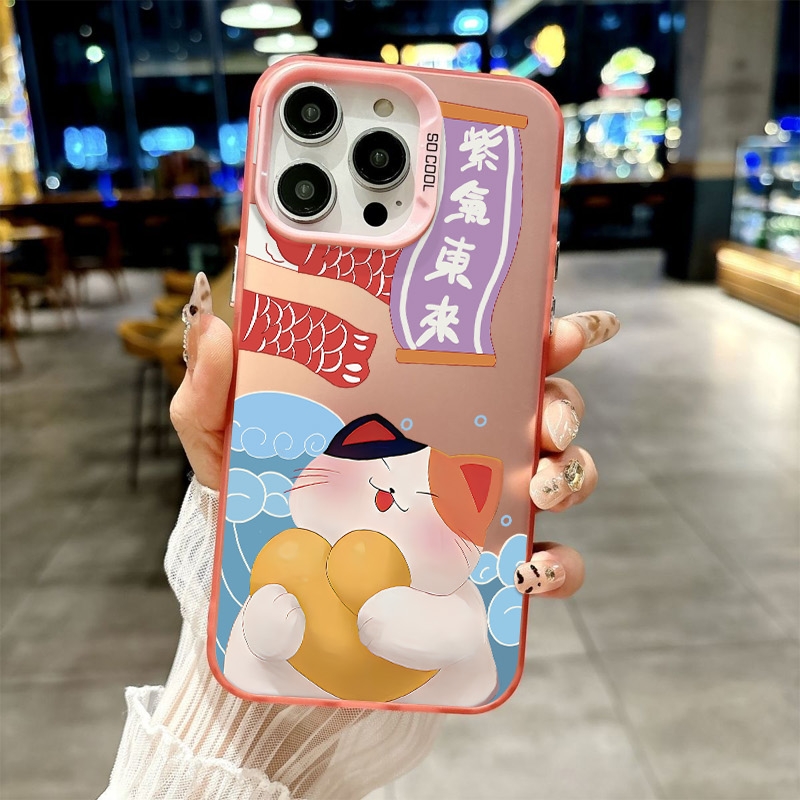 紫气东来招财猫适用多型号手机壳华为苹果华为oppo/vivo小米网红