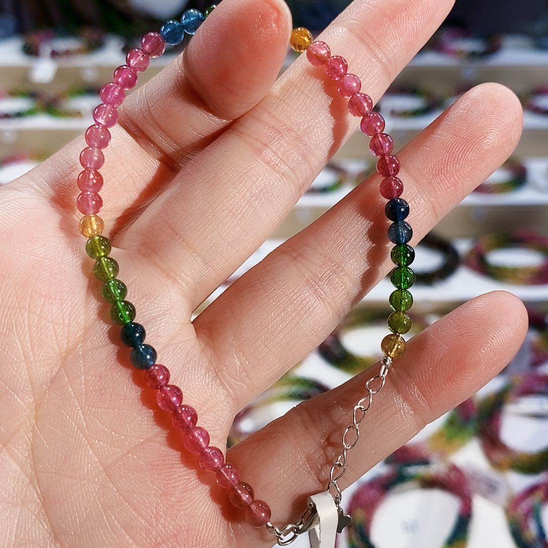 碧玺手链未镶嵌G2188素圈颜色微差