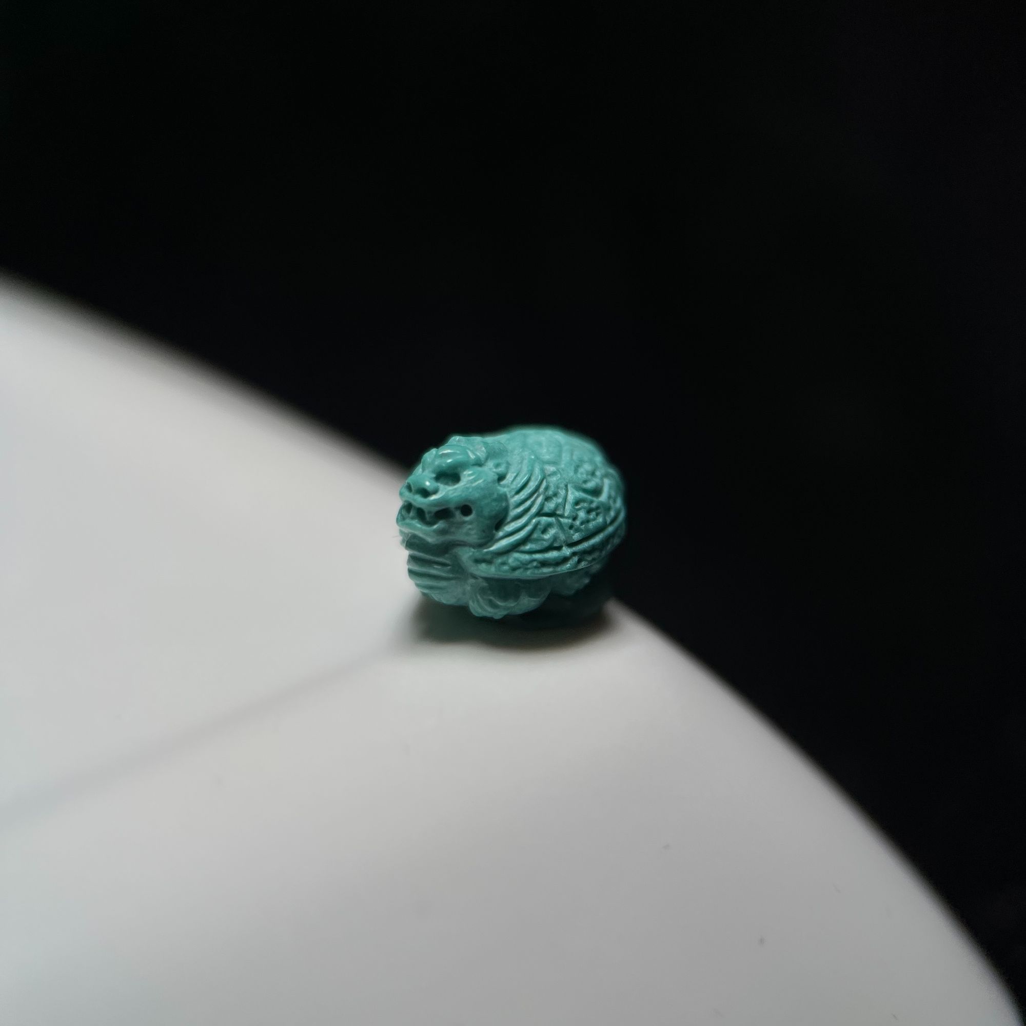 山与枢原矿绿松石手工雕刻龙龟文玩配饰侧挂高瓷玉化色地大质检