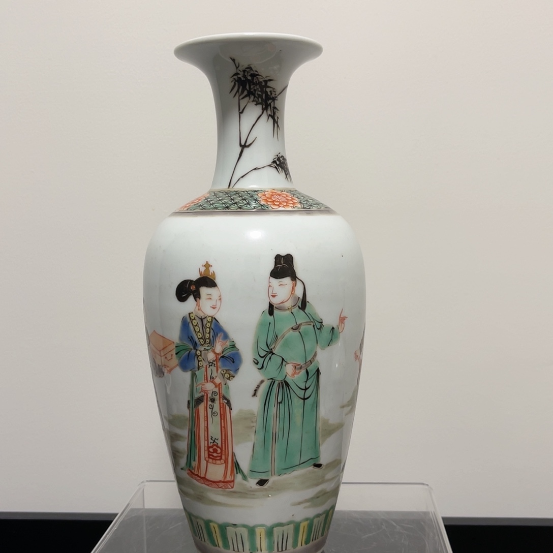 摆件鹿****汇五彩人物赏瓶