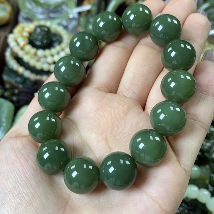 透闪石质玉手串未镶嵌用**桑