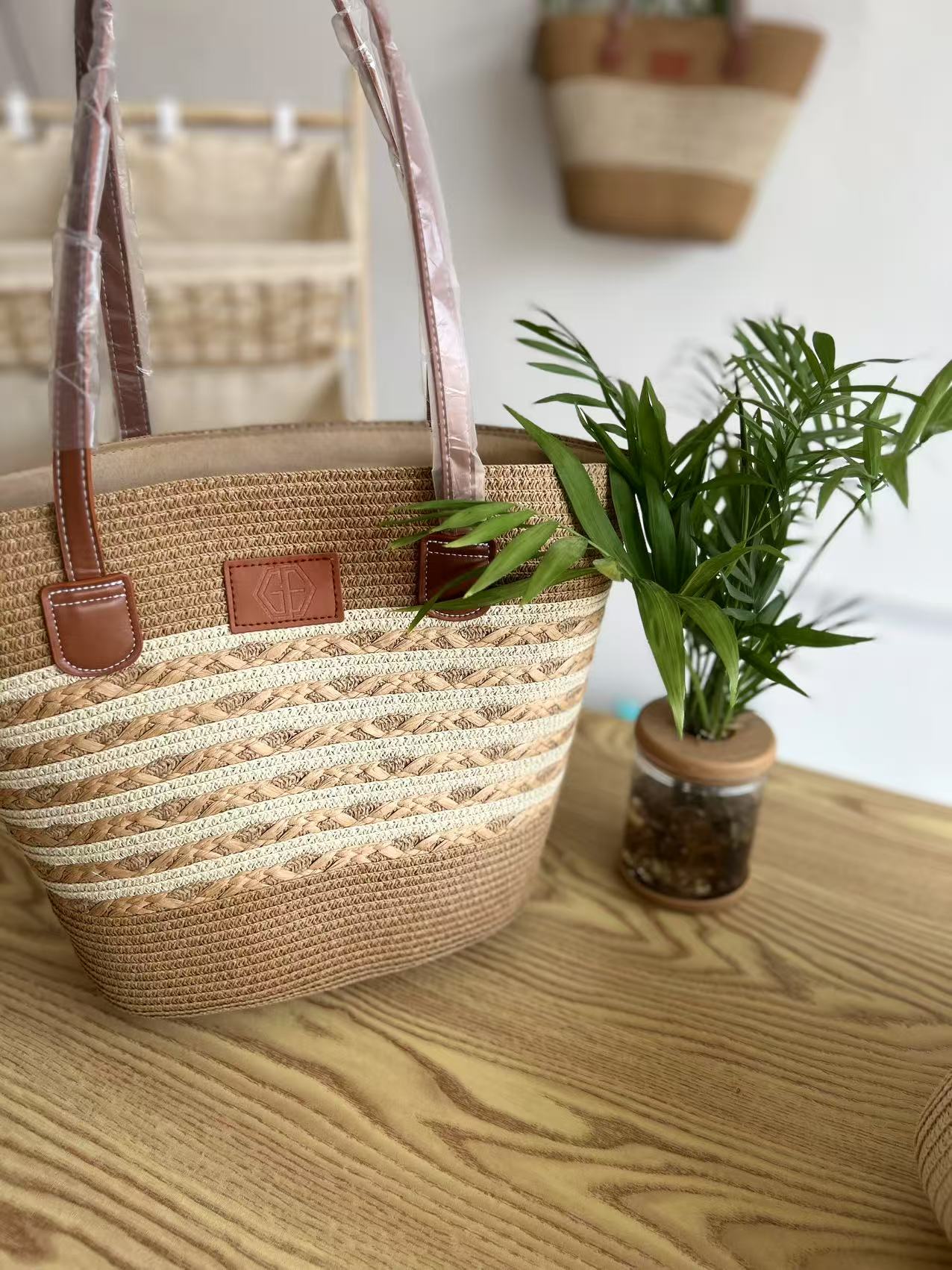 小众百搭简约民族风拉链花瓣单肩包麻绳简约欧美风港风小清新