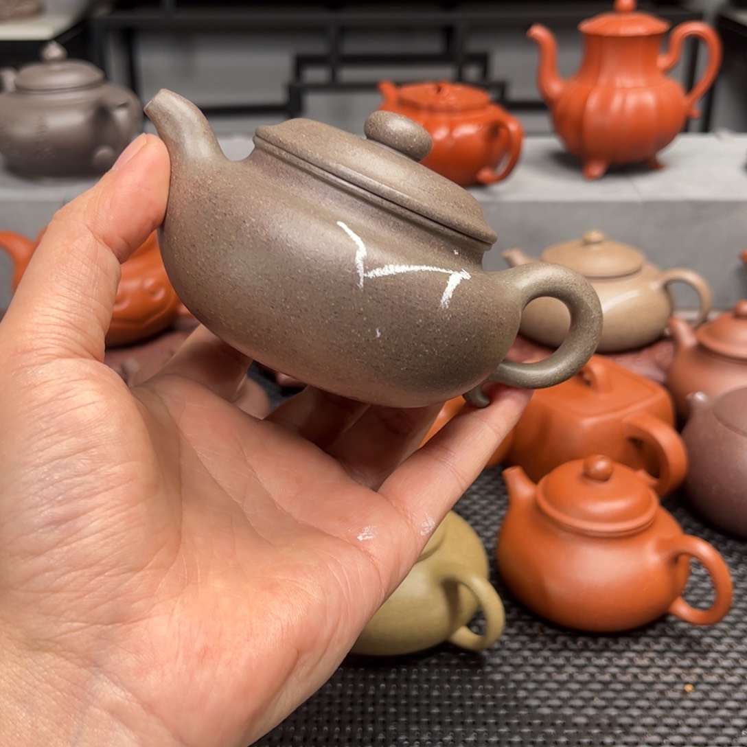 紫砂茶壶海*头紫砂艺术茶具套装蟹克青