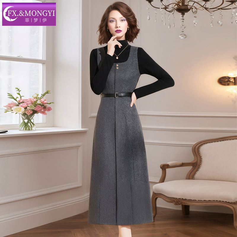 菲梦伊新款打底衫裙子腰带三个单品时尚套装FXDT1835