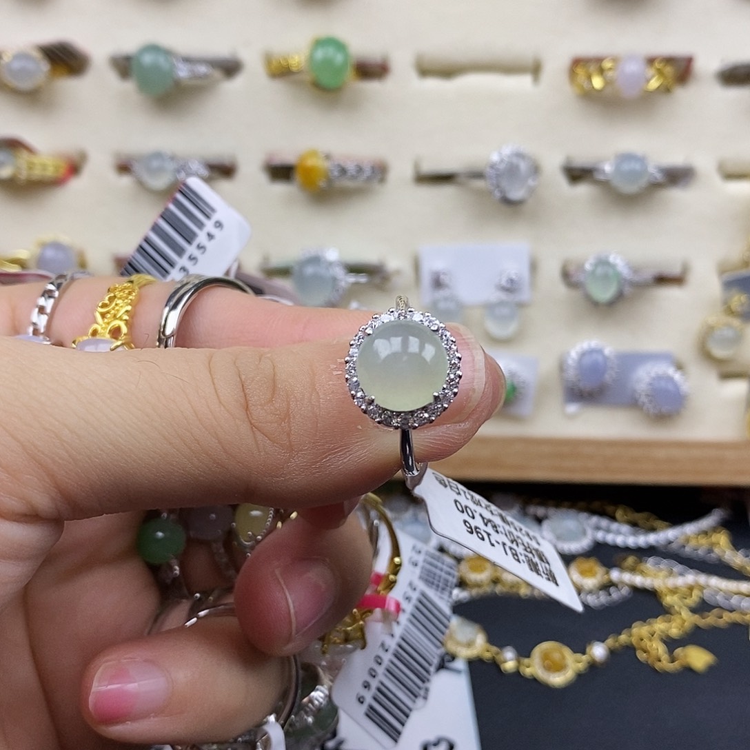 翡翠银S925镶嵌戒指