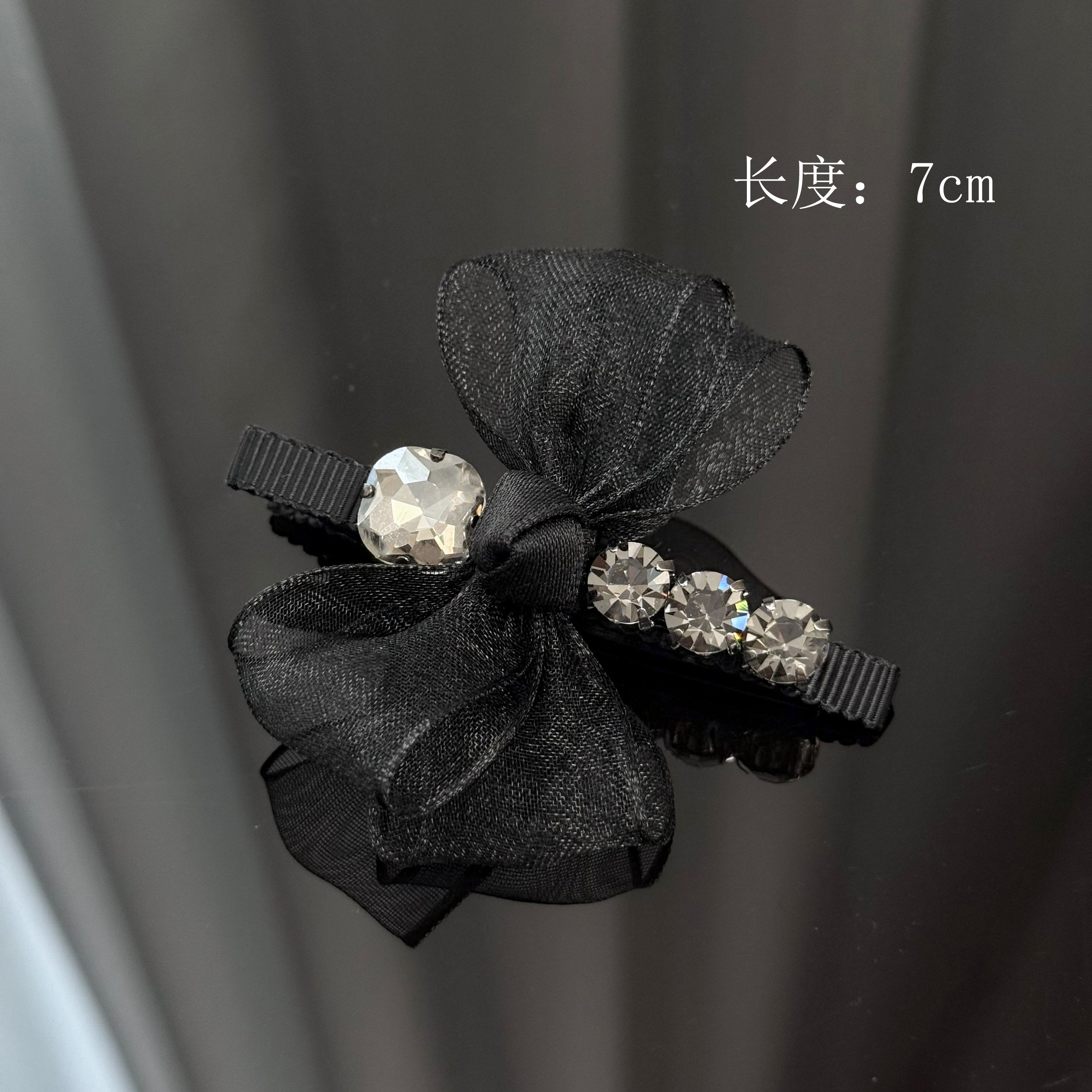 BAOSHATI/宝莎缇F-210蝴蝶结满钻侧边鸭嘴夹 