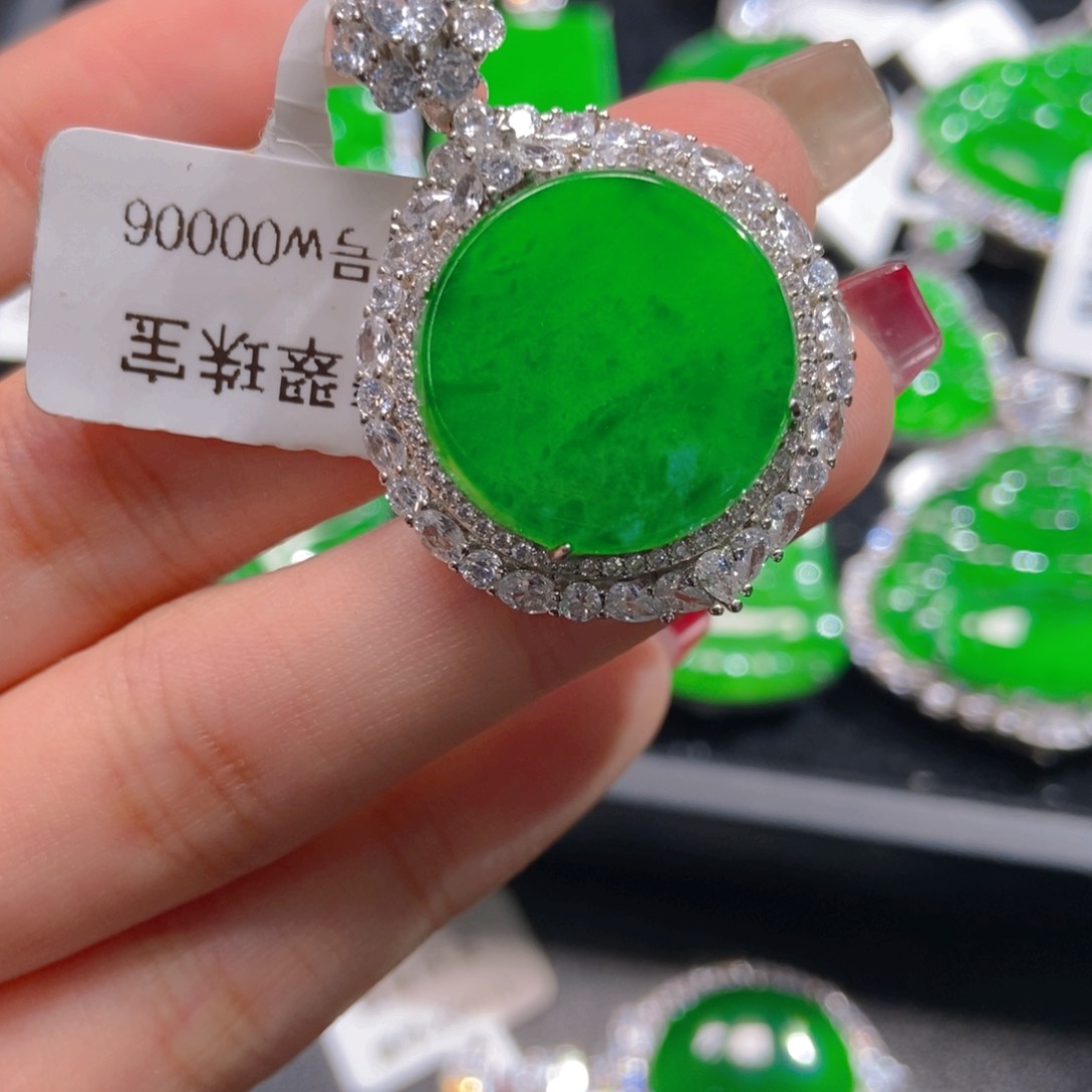 翡翠吊坠(不含链)银S925镶嵌