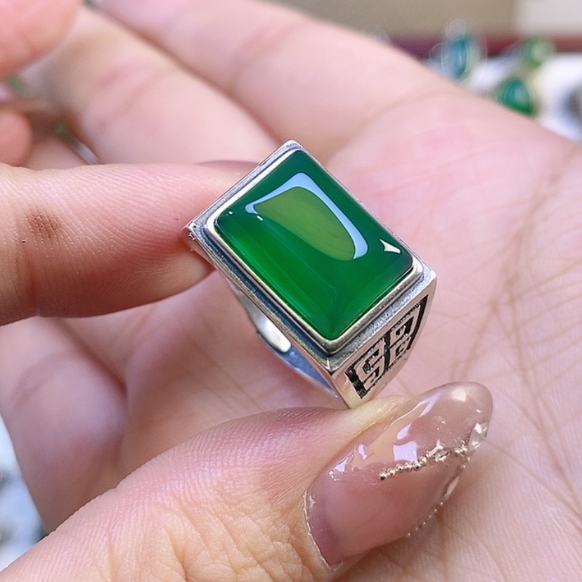 【闪购商品】银S925镶嵌戒指玛瑙/玉髓