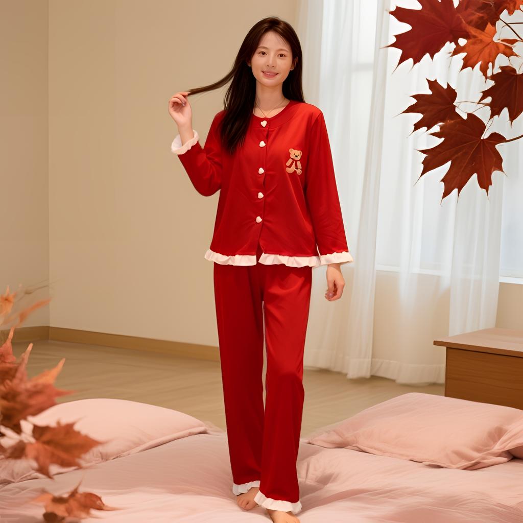  2025冬季长袖新款女款 羊绒 桑蚕丝睡衣家居服 保暖好 可爱