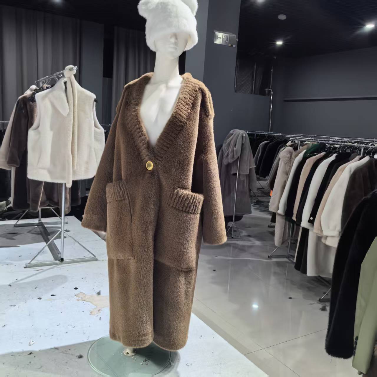 F4时尚女装貂绒外套气质百搭