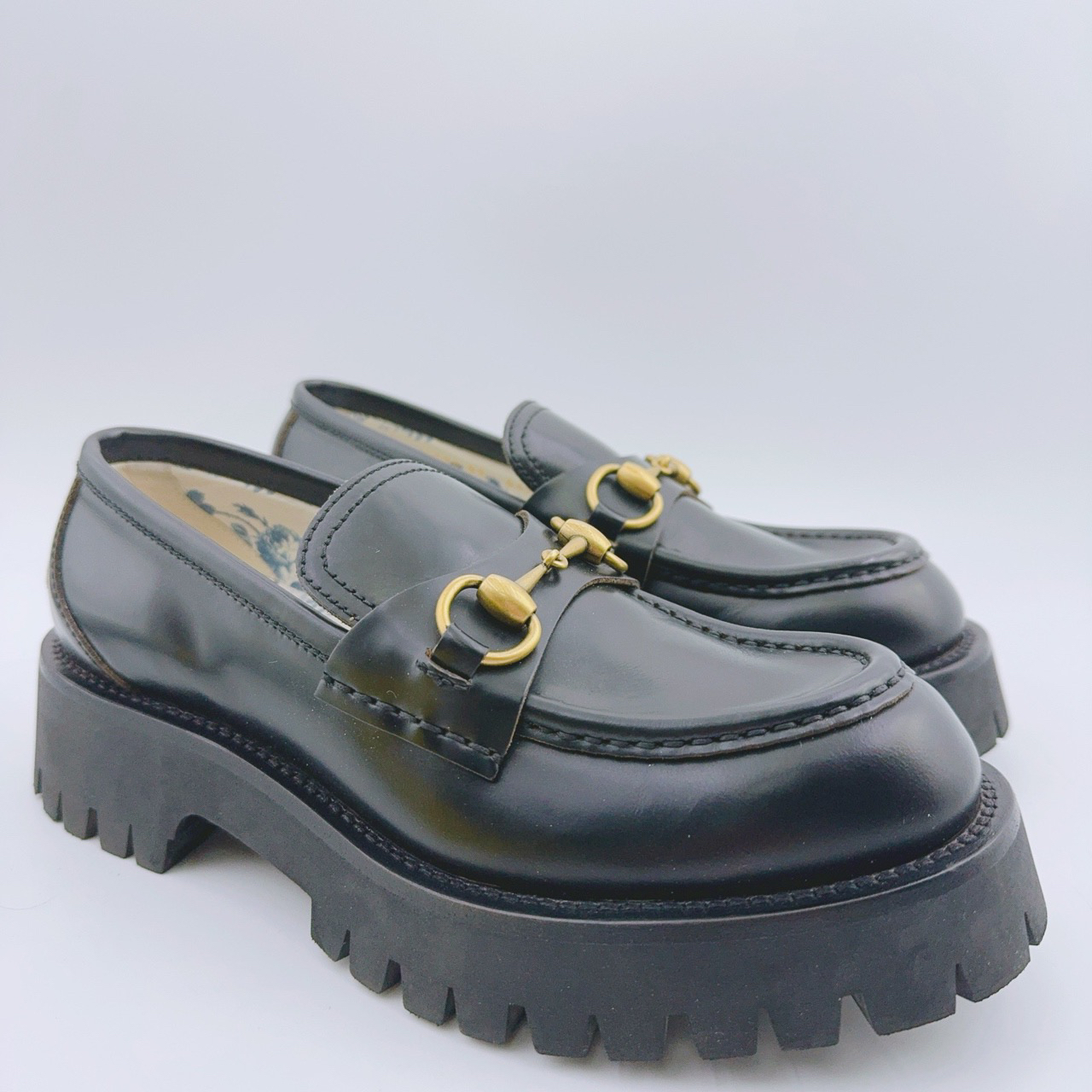 95新 GUCCI/古驰 36-37.5码/黑色小蜜蜂厚底乐福鞋合集