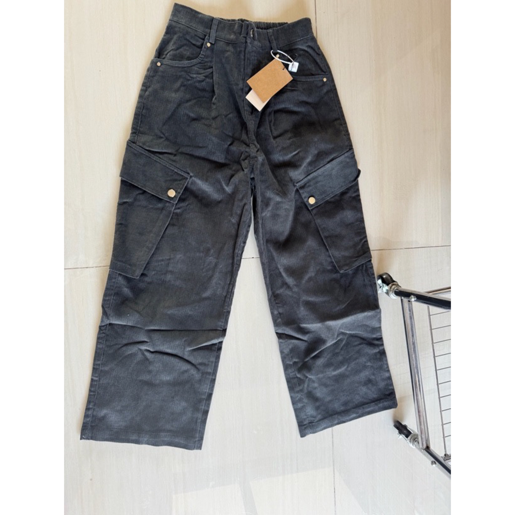 No退No换清清美式复古灯芯绒阔腿裤