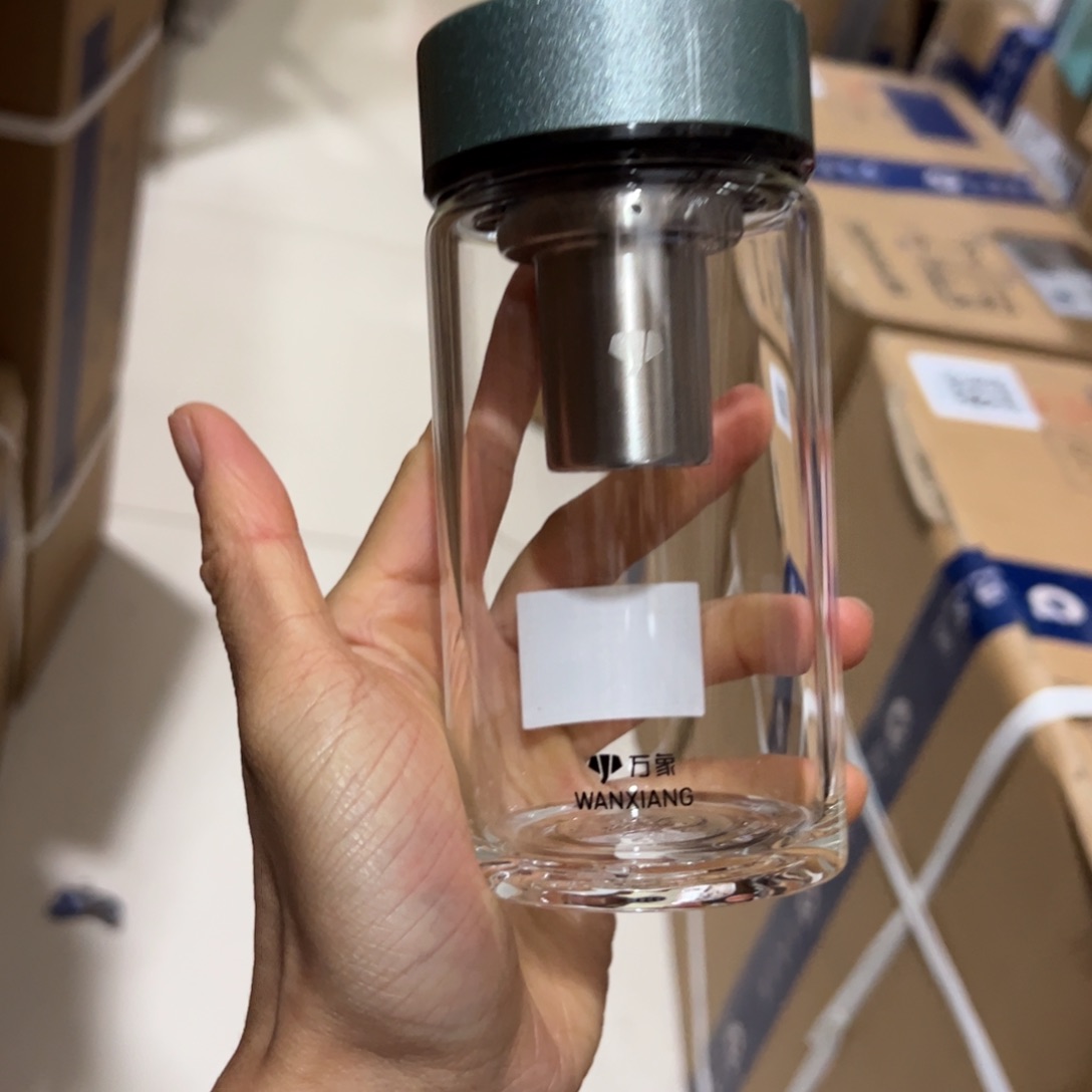 万象U161A绿色单层烫手玻璃杯300ml