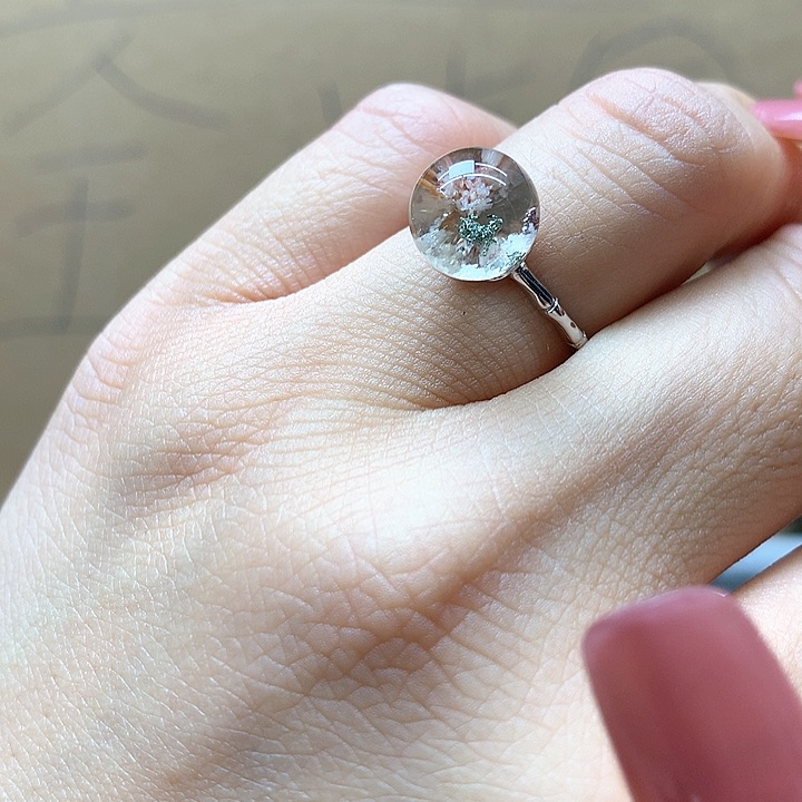 水晶水晶戒指银S925镶嵌