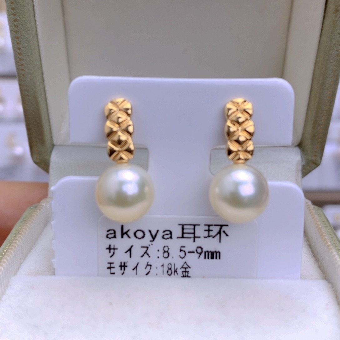 海水珍珠耳饰18K金镶嵌