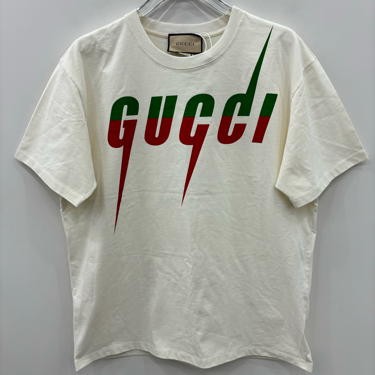 99新 GUCCI/古驰 锋刃字母印花圆领短袖/尺码S/编号6764
