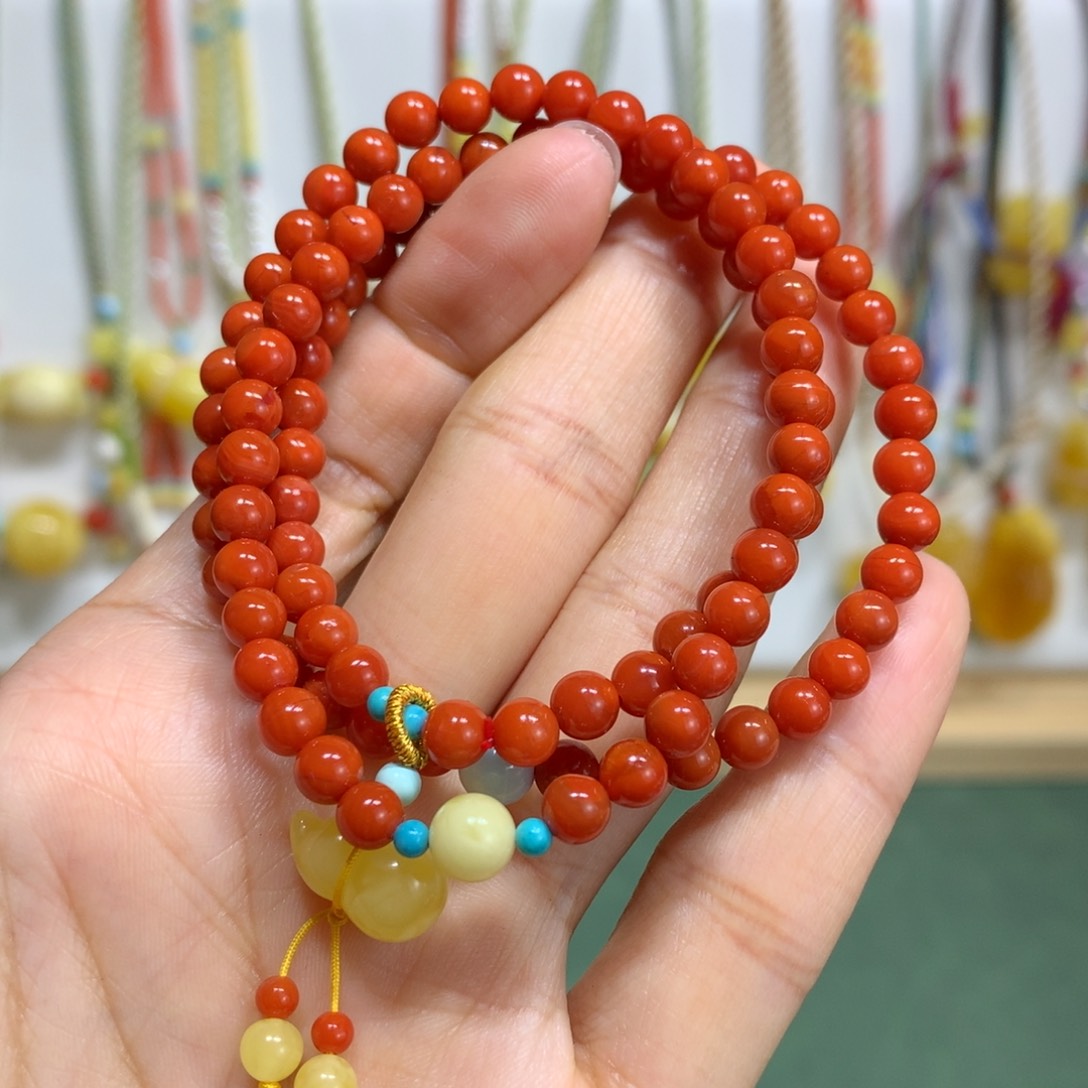 南红玛瑙手链未镶嵌5mm尺寸