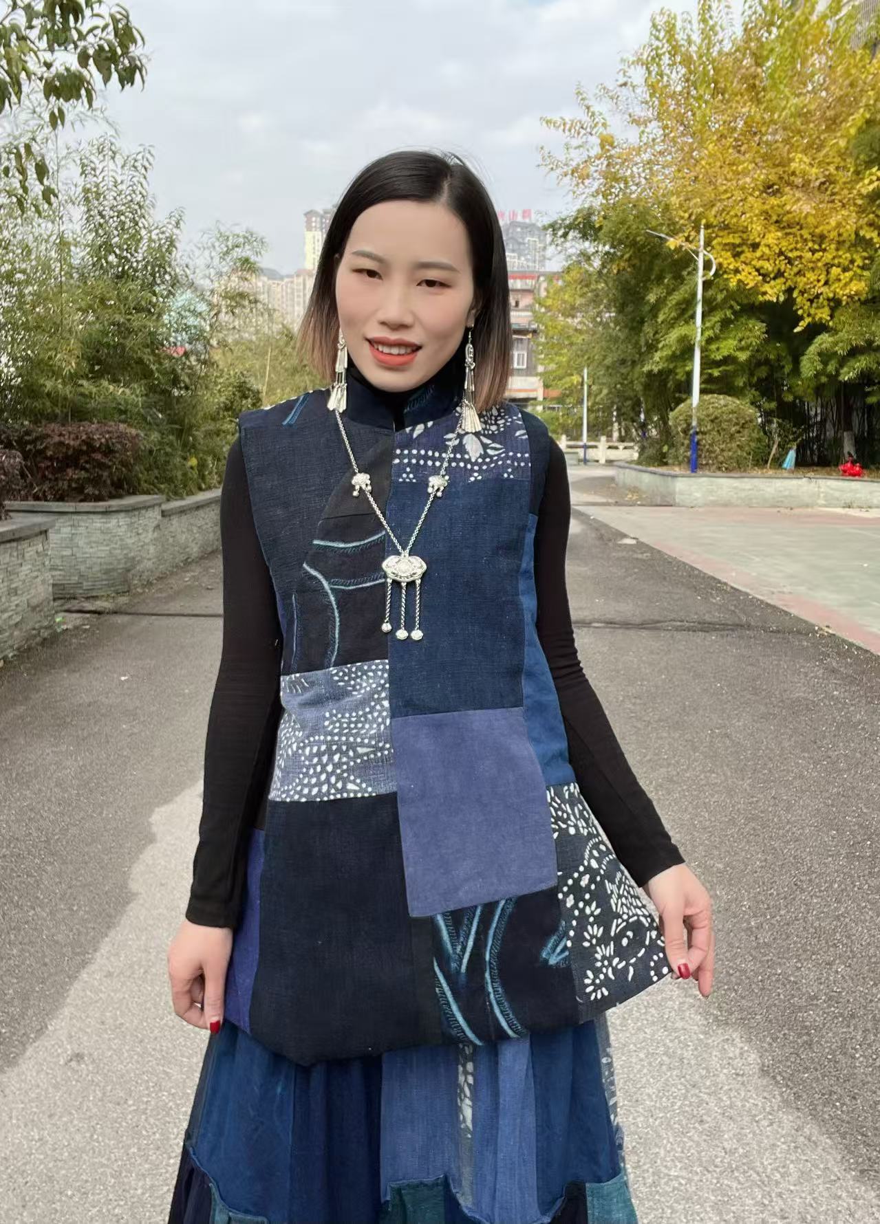 民族风女上衣外套贵州非遗蜡染服饰贵气新中式186
