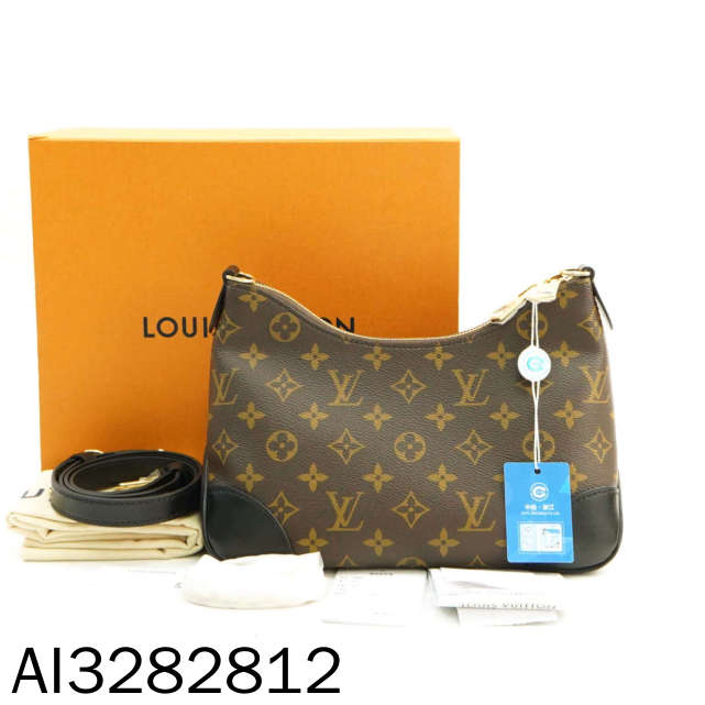 99新 LouisVuitton/路易威登 BOULOGNE黑牛角单肩斜挎包AI3282812