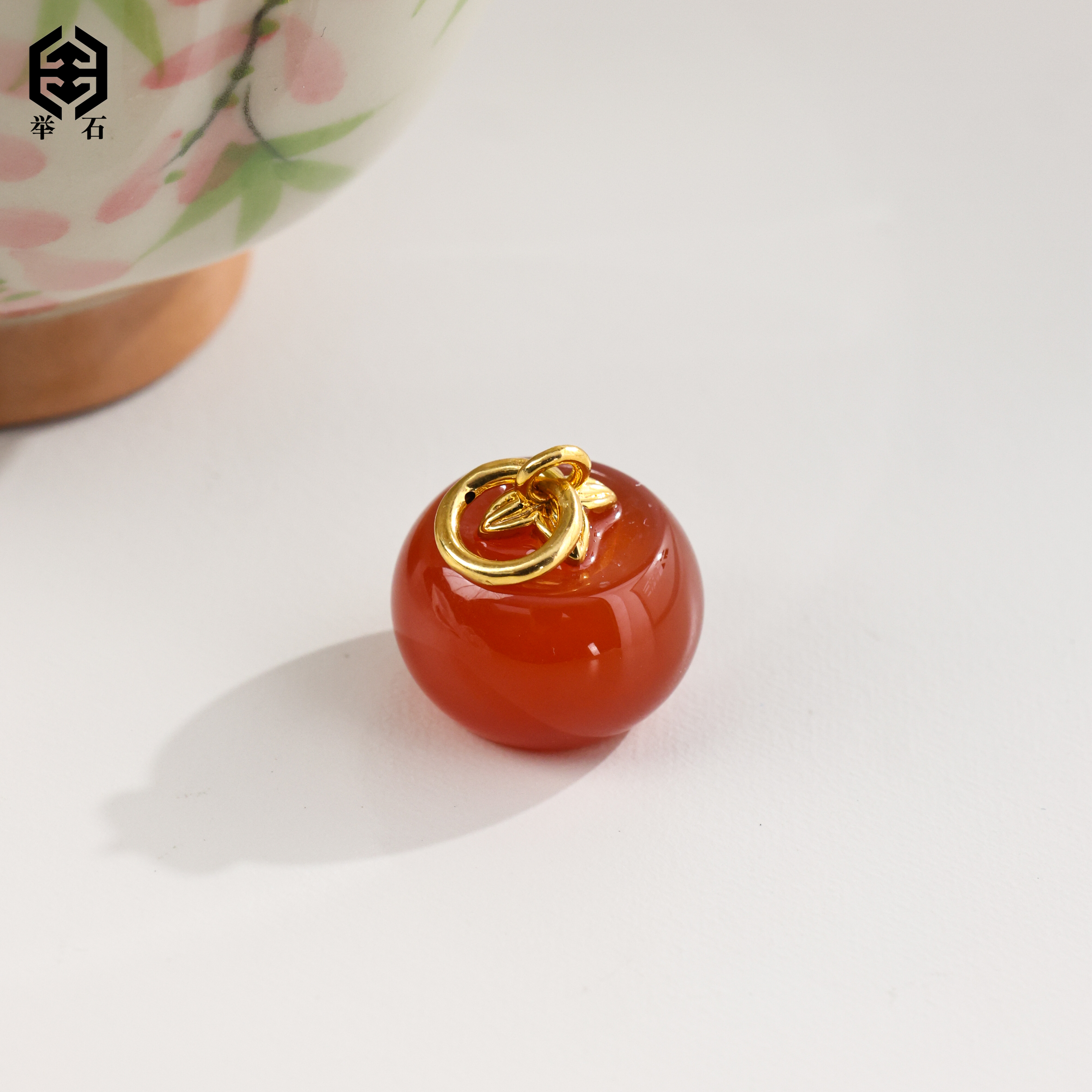 【举石精选】X1128-4050-6玛瑙吊坠18k（一件）O