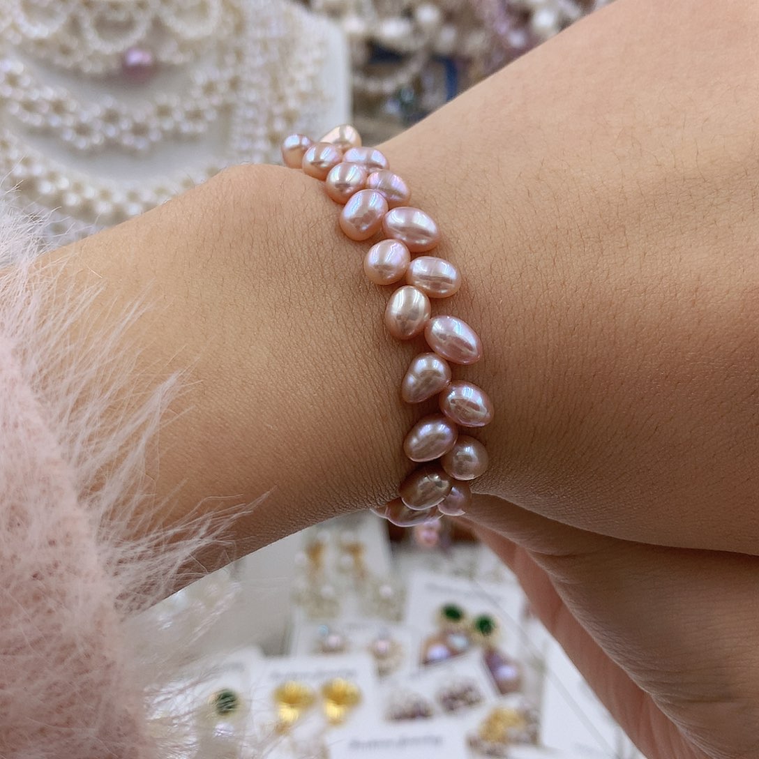 项链银S925镶嵌淡水珍珠