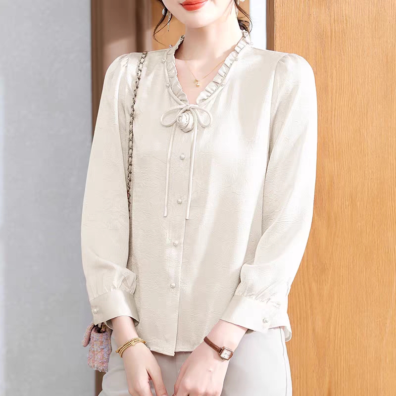 【南部新兴旺】C91090宽松型短款休闲风中老年女装薄款衬衫