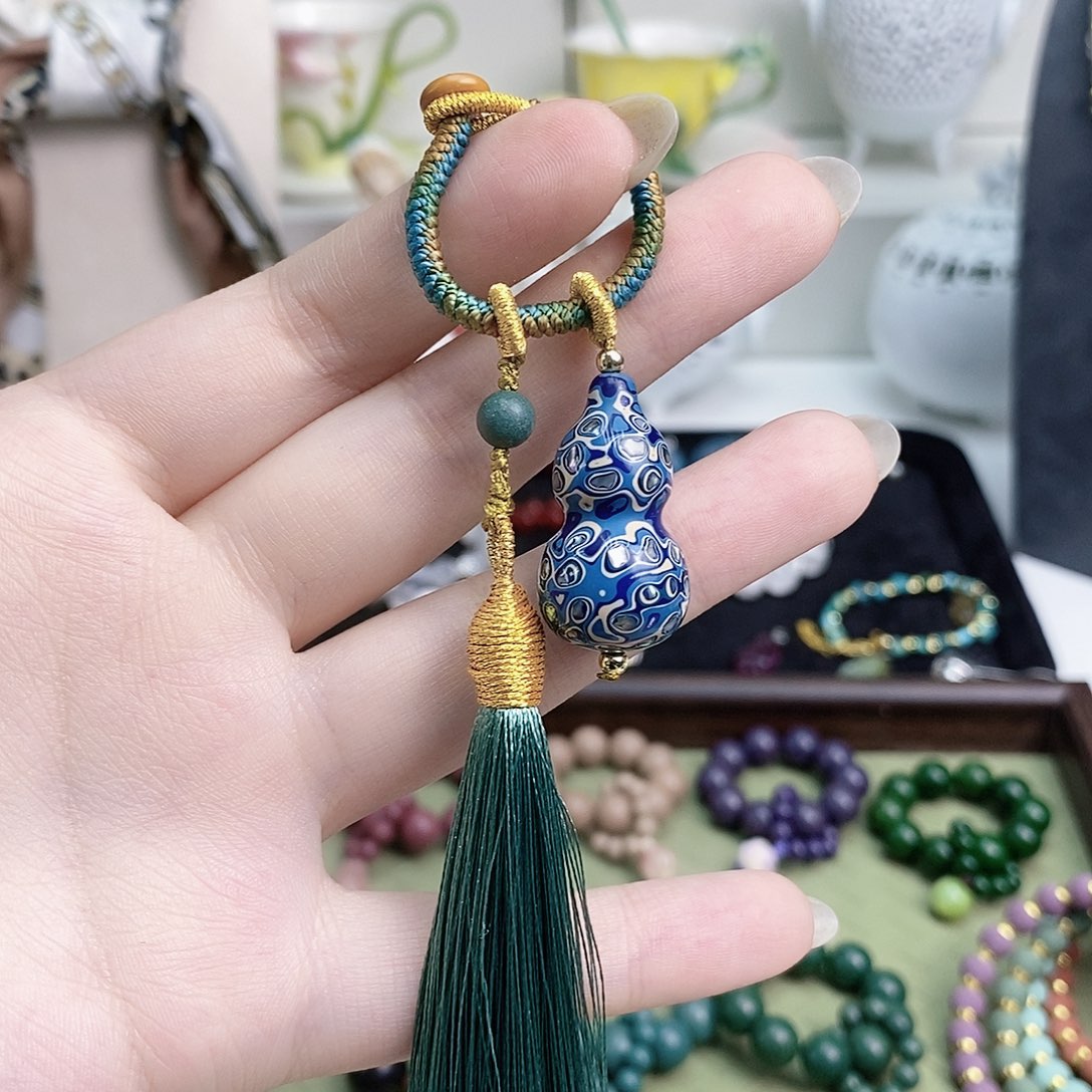 大漆葫芦流苏挂件 4