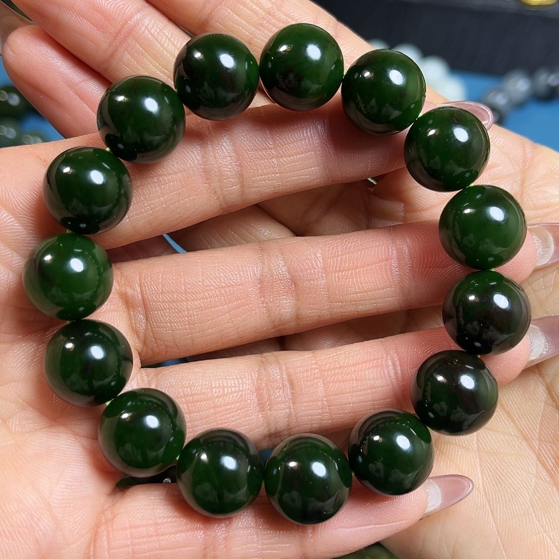 和田玉手串卡14未镶嵌