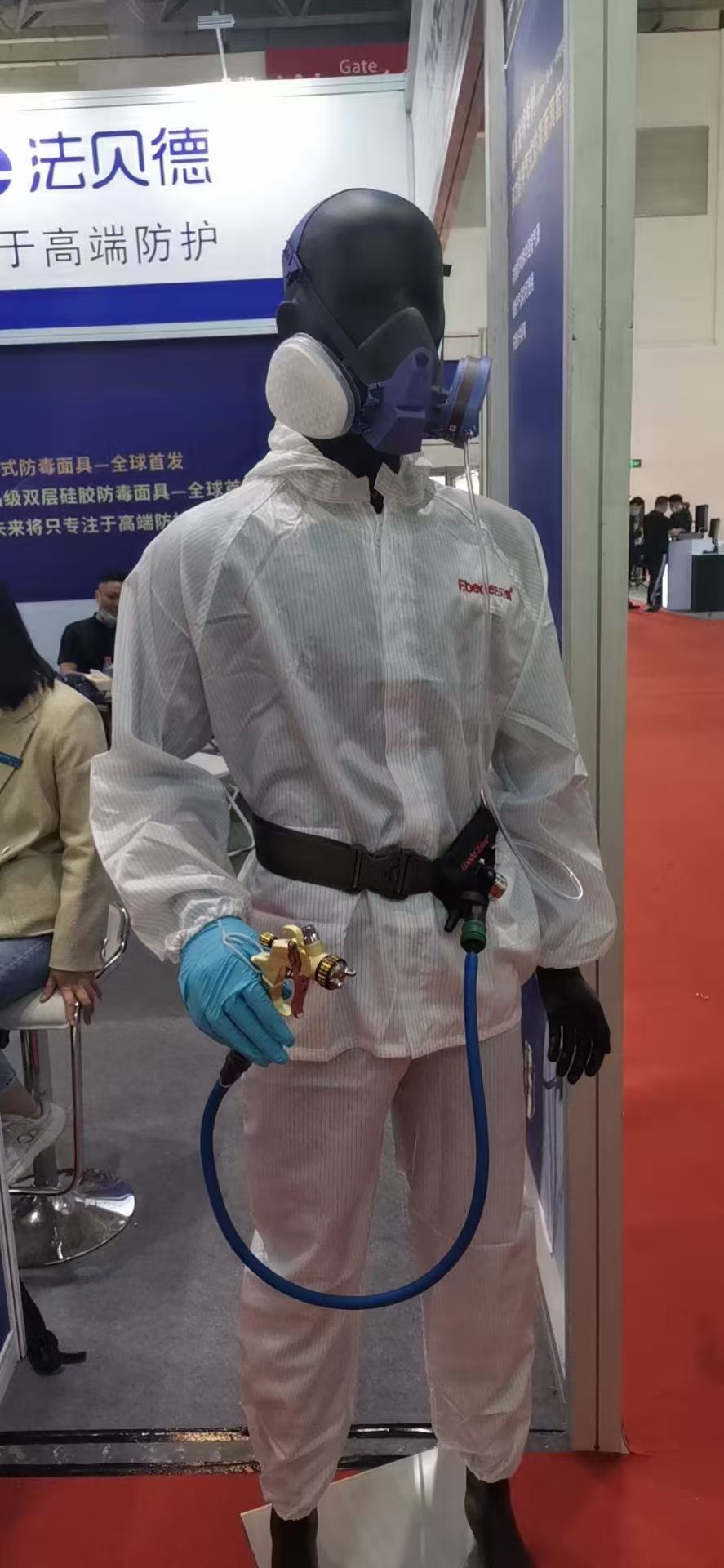 法贝德汽车喷漆专用防护服防静电连体全身防尘工作服钣金喷漆专用