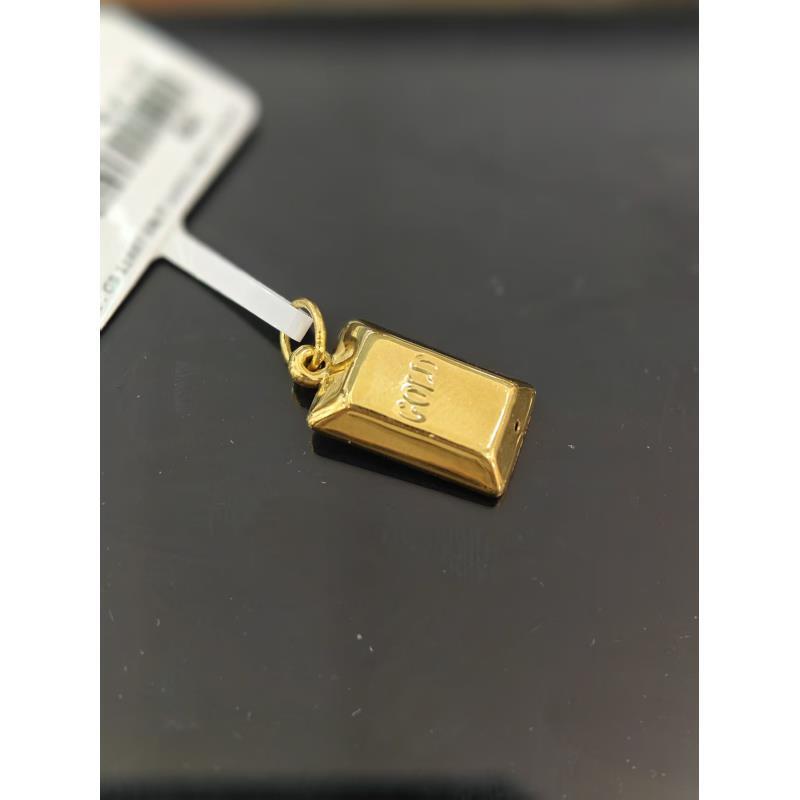 【金展珠宝】足金 暴富小金砖吊坠 圆扣